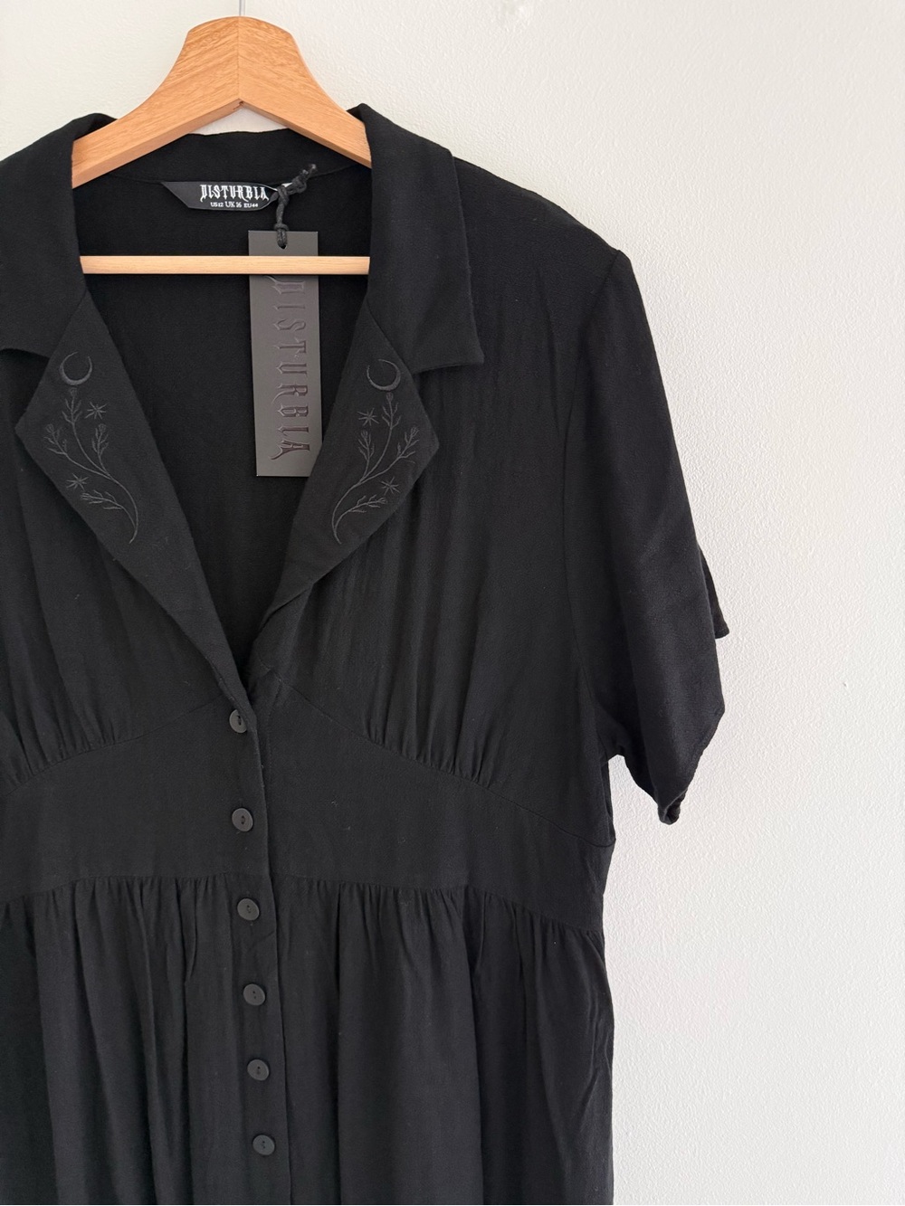 Disturbia Jasmine Embroidered Midi Shirt Dress 12 - Picture 3 of 7